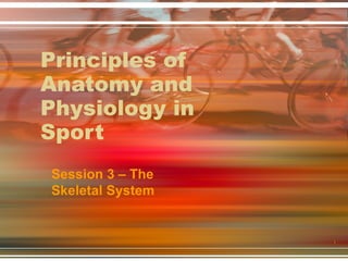 Principles of Anatomy and Physiology in Sport Session 3 – The Skeletal System 