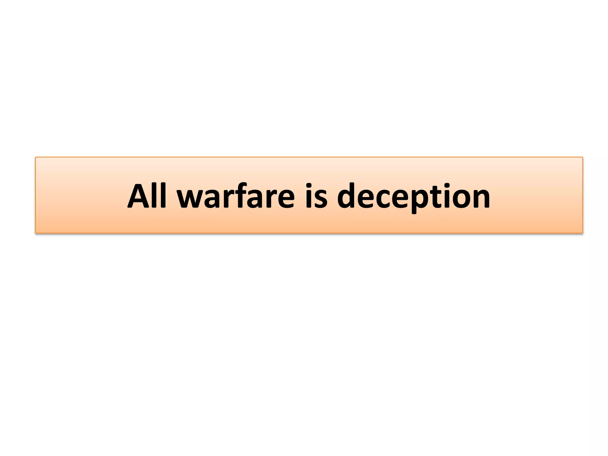 All warfare is deception
 