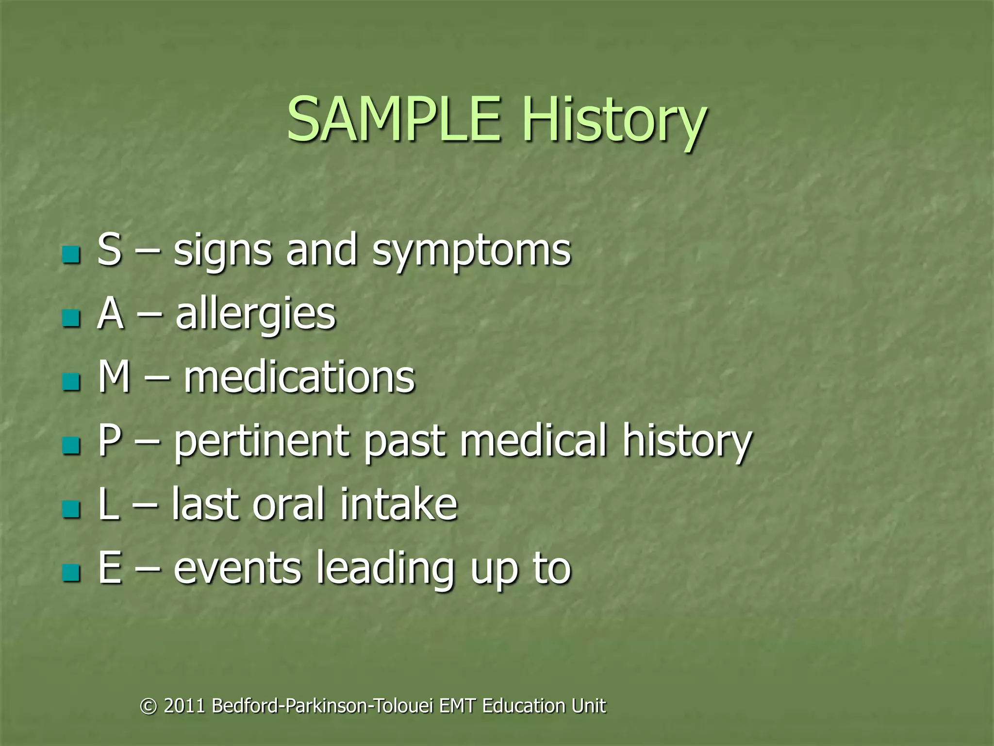 Principles of assessment for ems chapter 01 | PPT