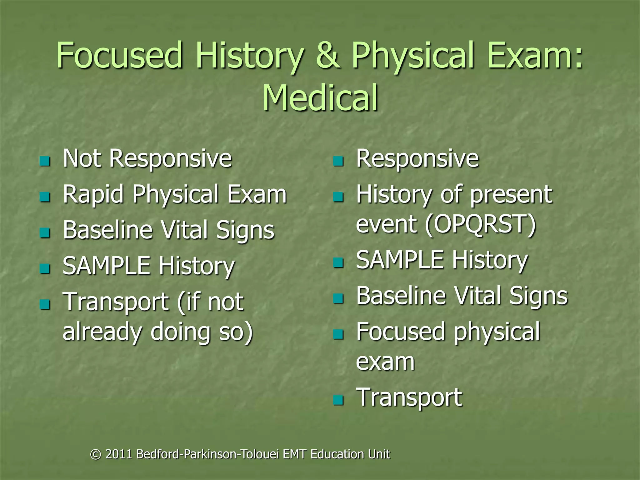 Principles of assessment for ems chapter 01 | PPT