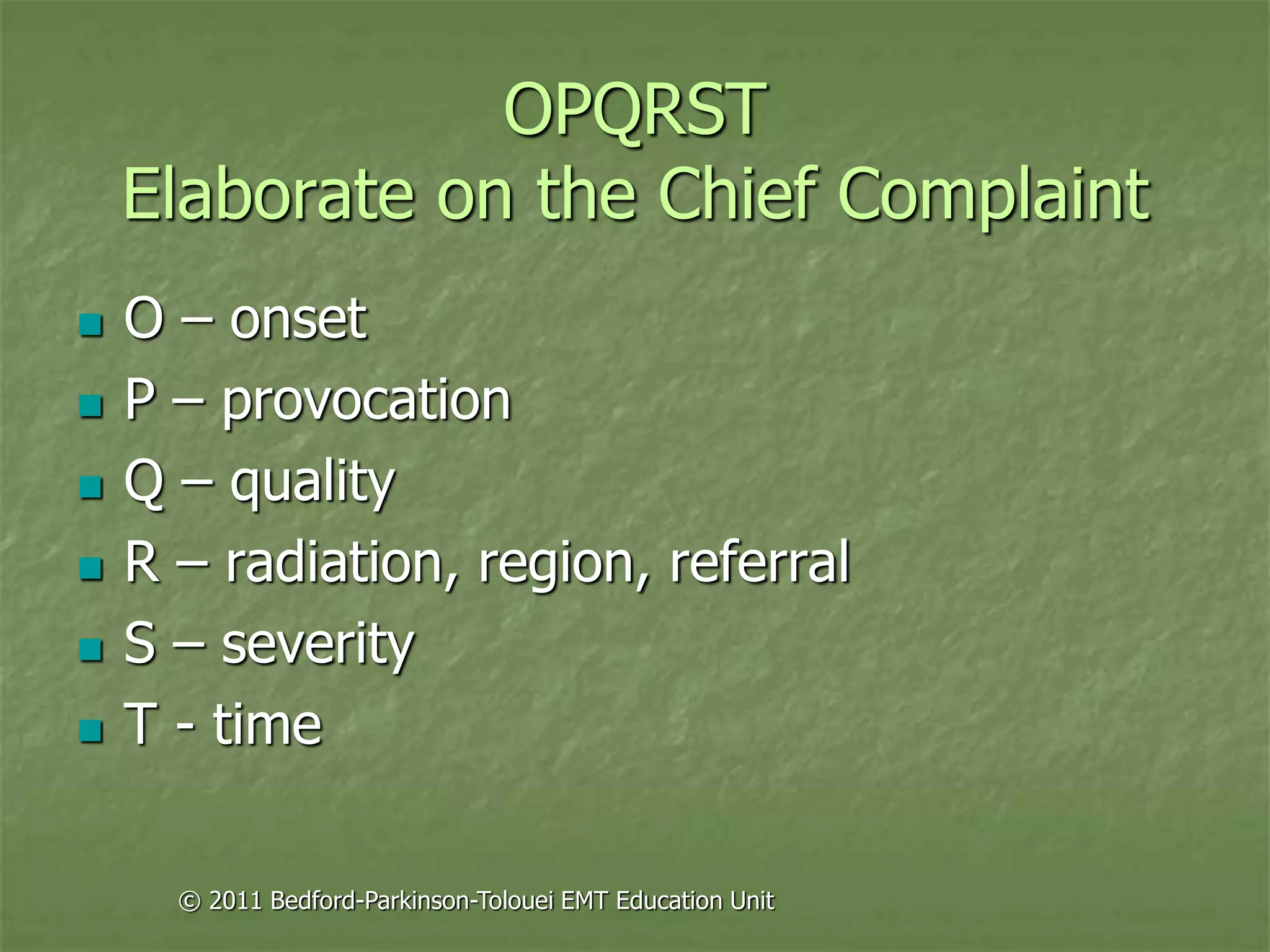 Principles of assessment for ems chapter 01 | PPT | Free Download