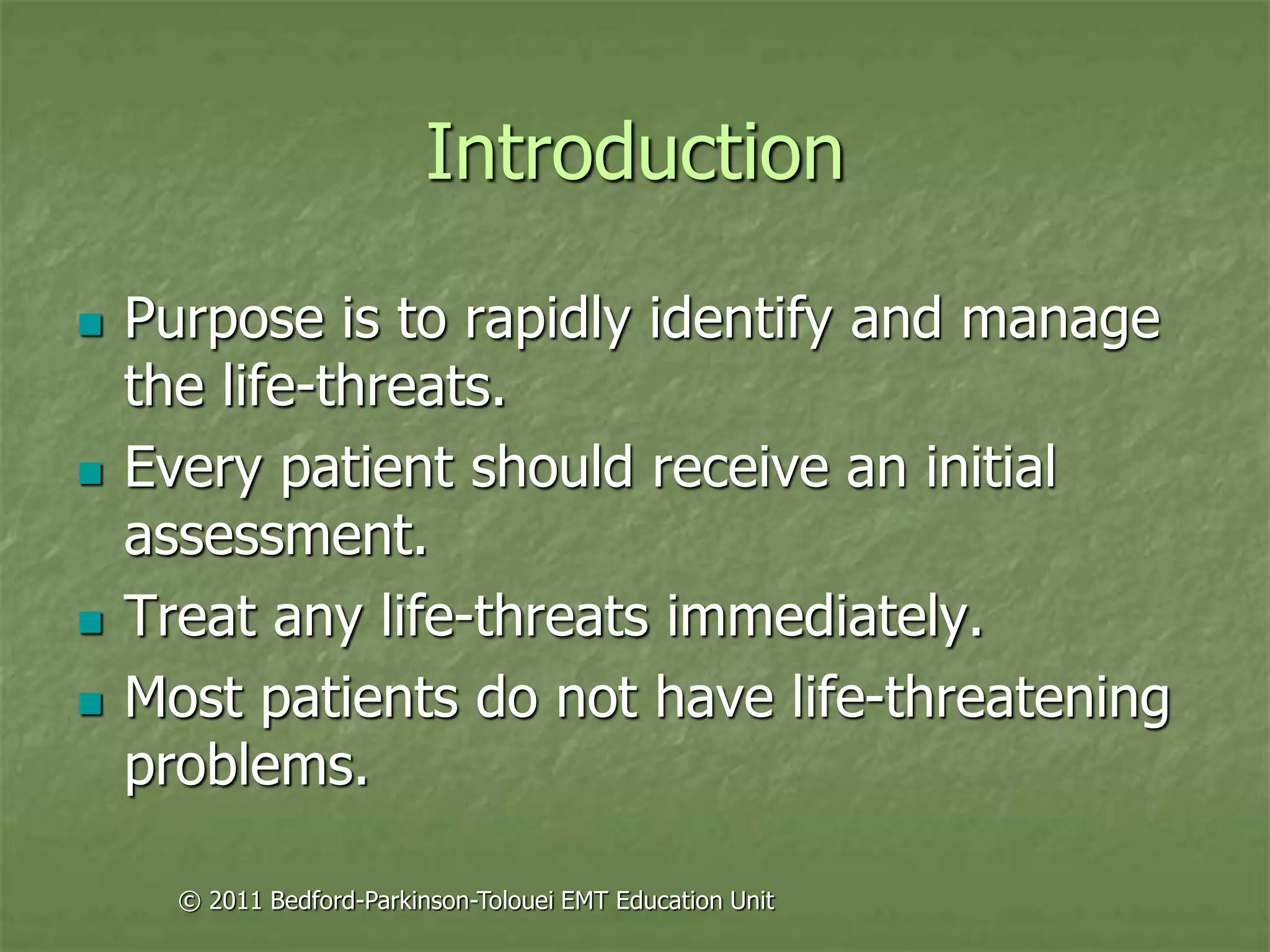 Principles of assessment for ems chapter 04 | PPT