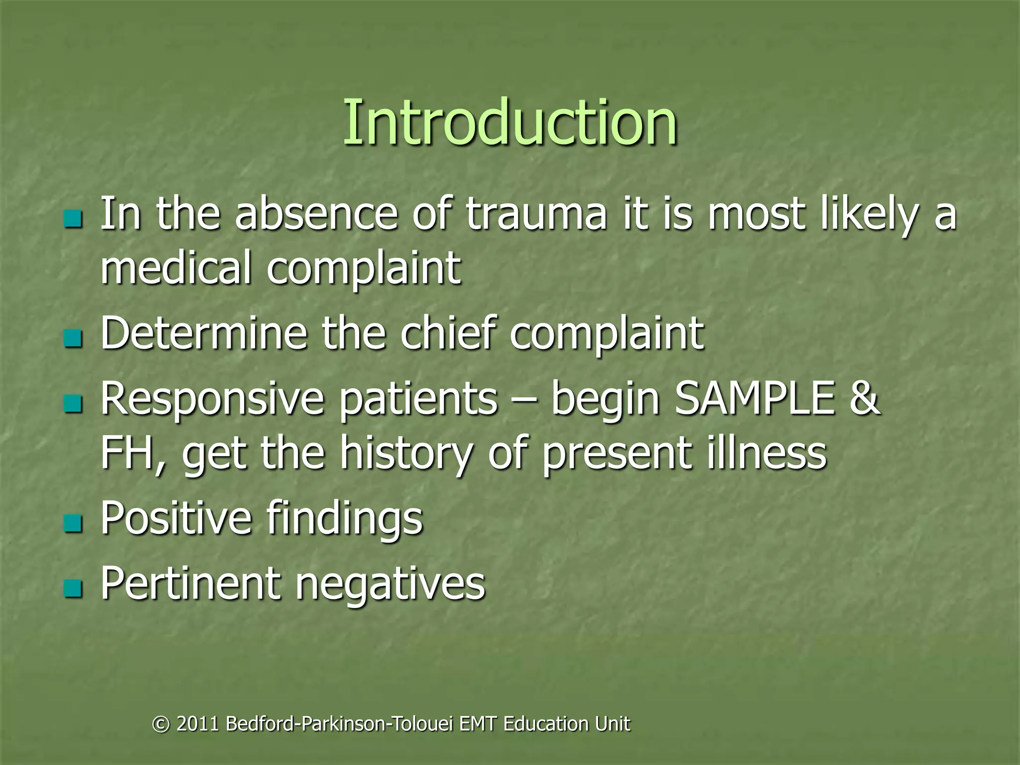 Principles of assessment for ems chapter 09 | PPT