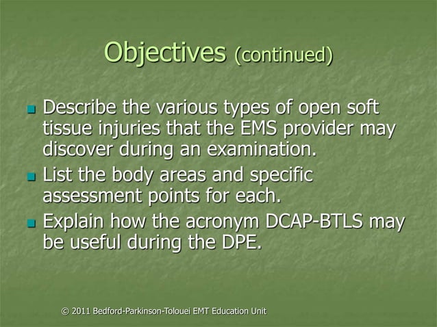 Principles of assessment for ems chapter 11 | PPT