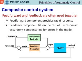 88
Feedforward and feedback are often used together
Composite control system
Ø Feedforward component provides rapid response
Ø Feedback component fills in the rest of the response
accurately, compensating for errors in the model
 