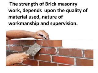 Significance & Principles of brick masonry ppt | PPTX