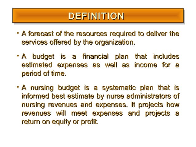 Budgeting Principles in Nursing Administration | PPT | Business ...