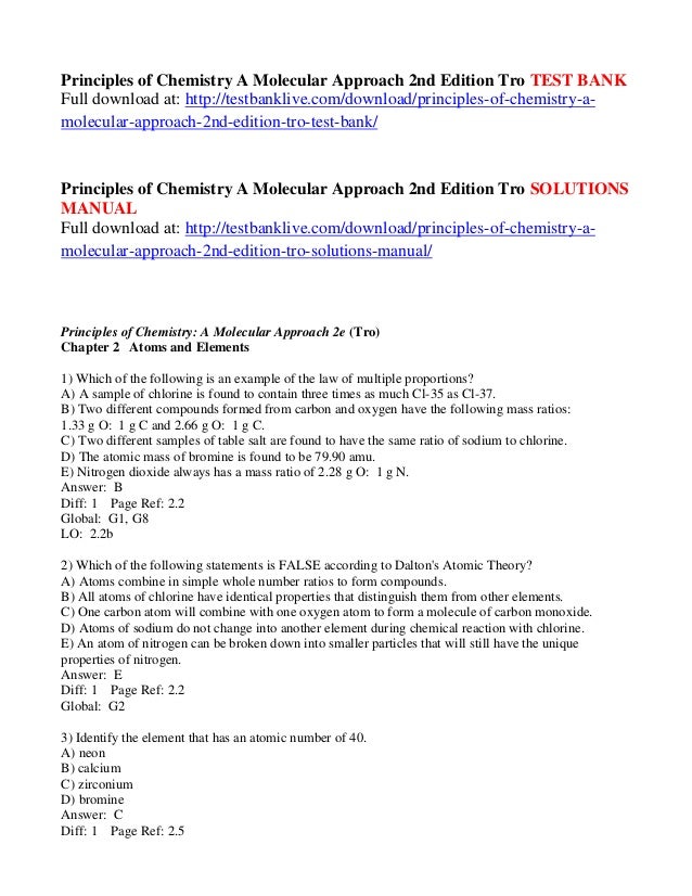 Principles Of Chemistry A Molecular Approach 2nd Edition Tro