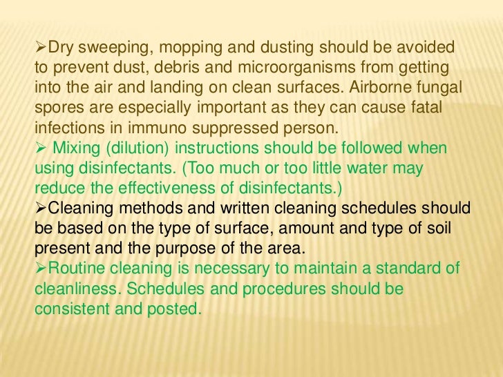 Principles of cleaning