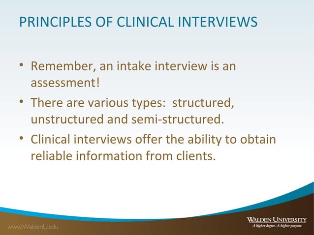 Principles of clinical interviews | PPT
