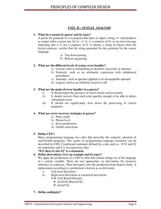 Principles of compiler design | PDF