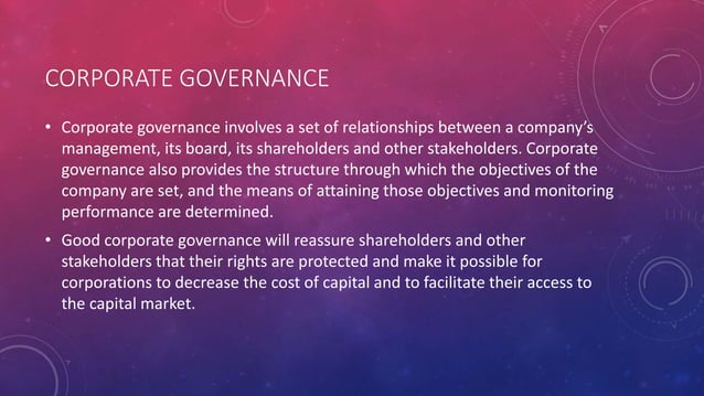 Principles of Corporate Governance | PPTX | Financial Regulation | Economy