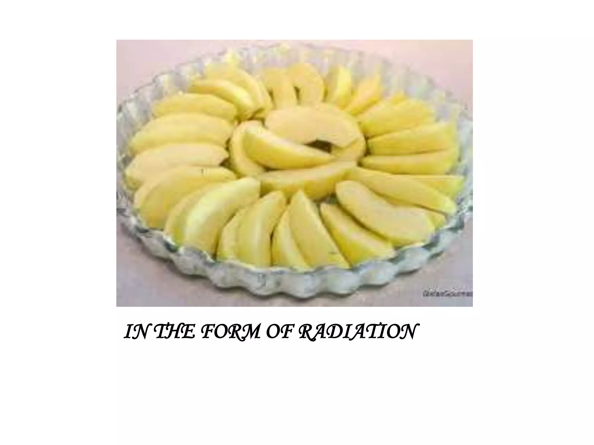 IN THE FORM OF RADIATION
 