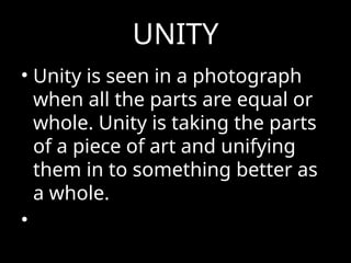 Principles Unity In Photography Example PrinciplesOfDesign_PHOTO for photography students | PPTX