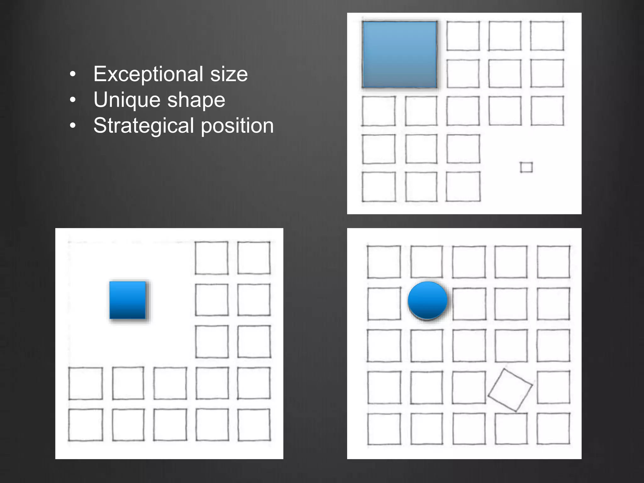 • Exceptional size
• Unique shape
• Strategical position
 