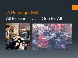 A Paradigm Shift
All for One vs One for All
 