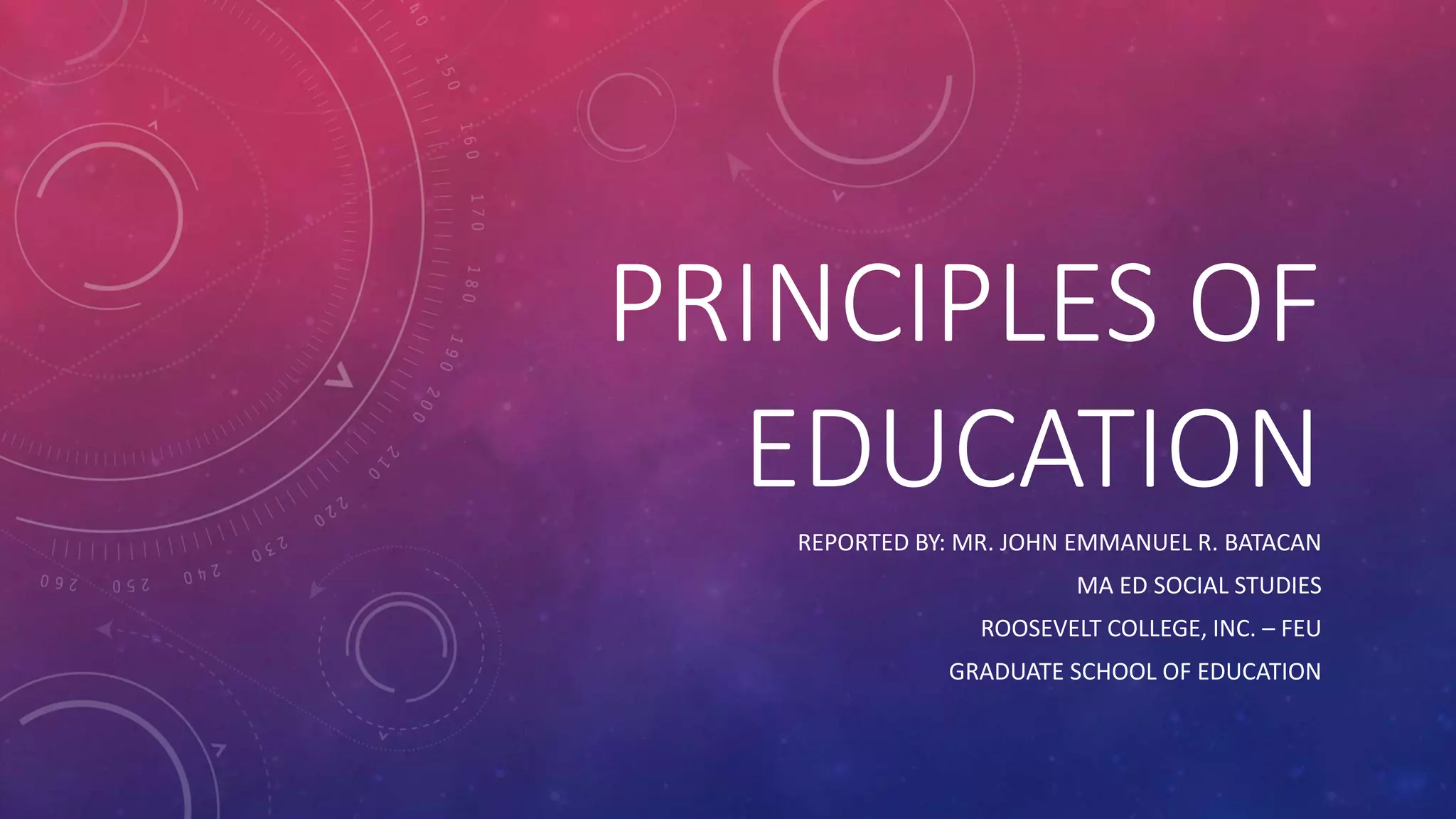 Principles of Education and Principles of Effective Teaching and ...