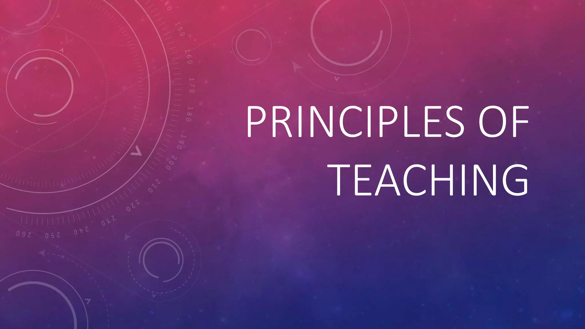 PRINCIPLES OF
TEACHING
 