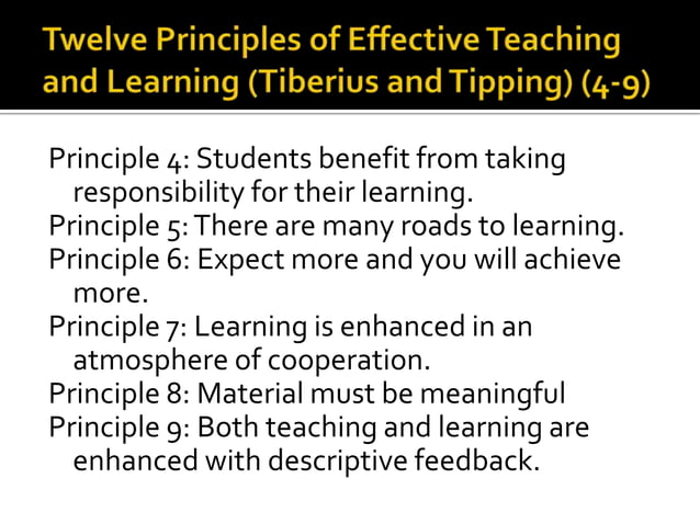 Principles of effective teaching and learning | PPTX | Primary ...
