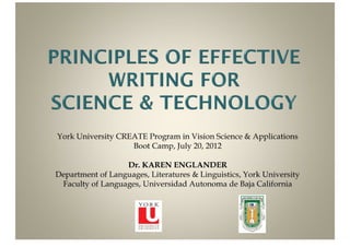 Principles Of Effective Writing For Science & Technology