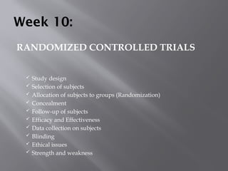 Concealed Randomization PRINCIPLESOFEPIDEMIOLOGY.pptx Epidemiology foe COs | PPTX
