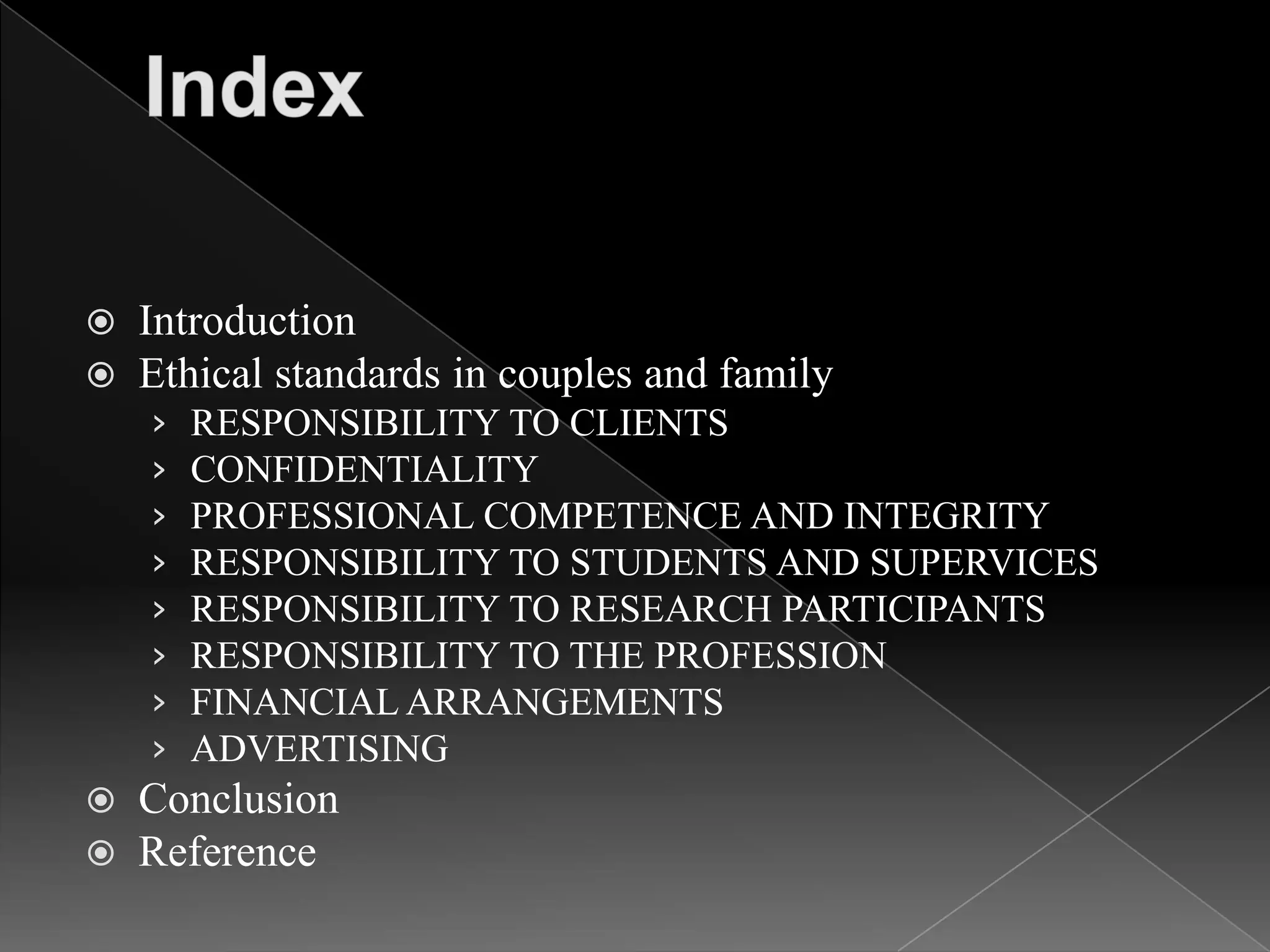 Principles of ethical standard in couples and family | PPTX
