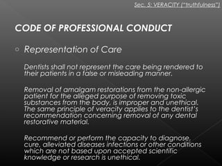 Principles of ethics and code of professional conduct | PPT