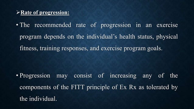 Principles of exercise prescription