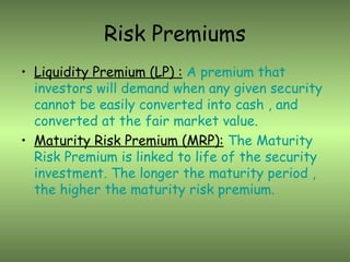 Maturity Risk Premium Definition Principles of finance | PPT