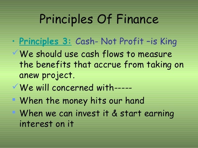 Finance Principles That Might Be Useful For