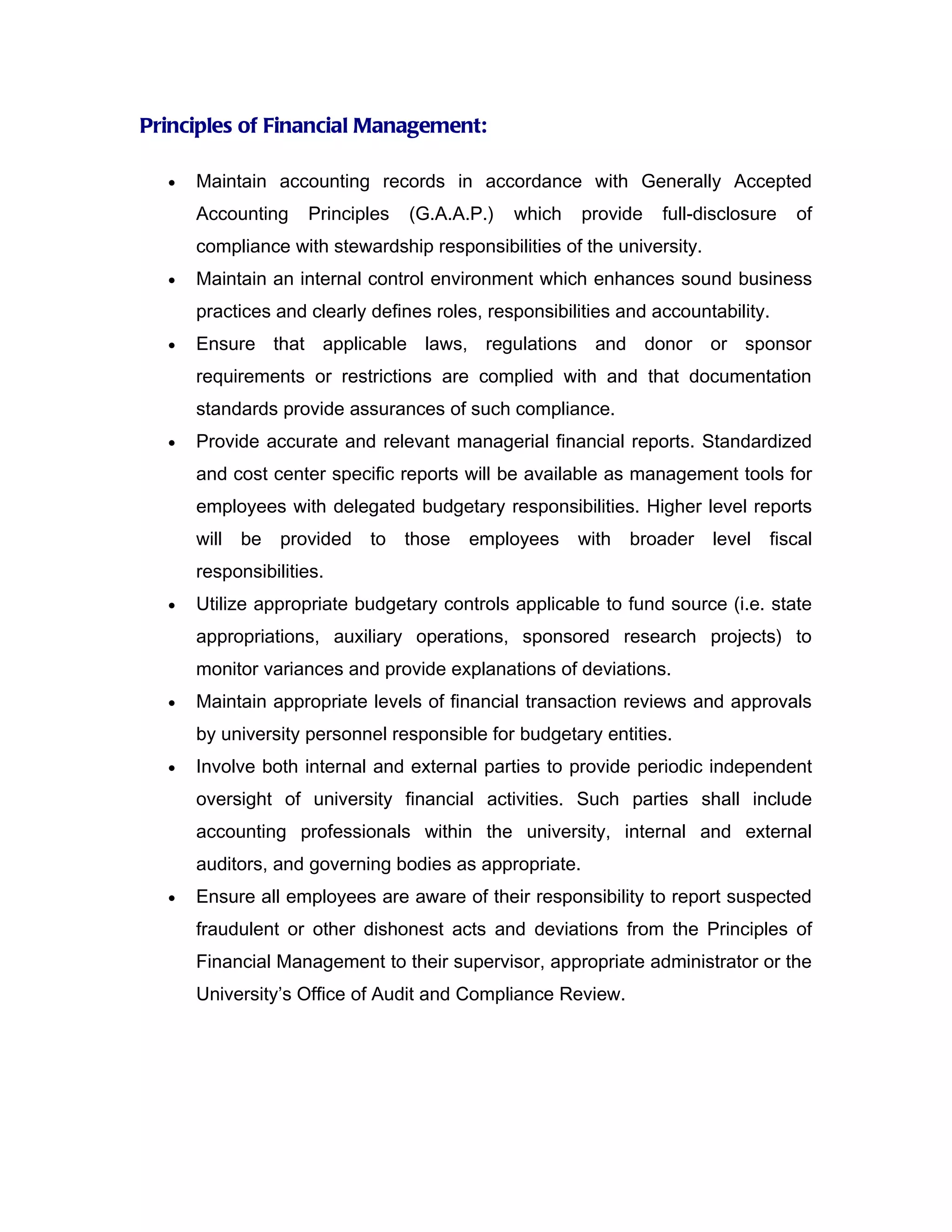 Principles of financial management