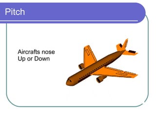 Pitch Aircrafts noses  Up or Down 