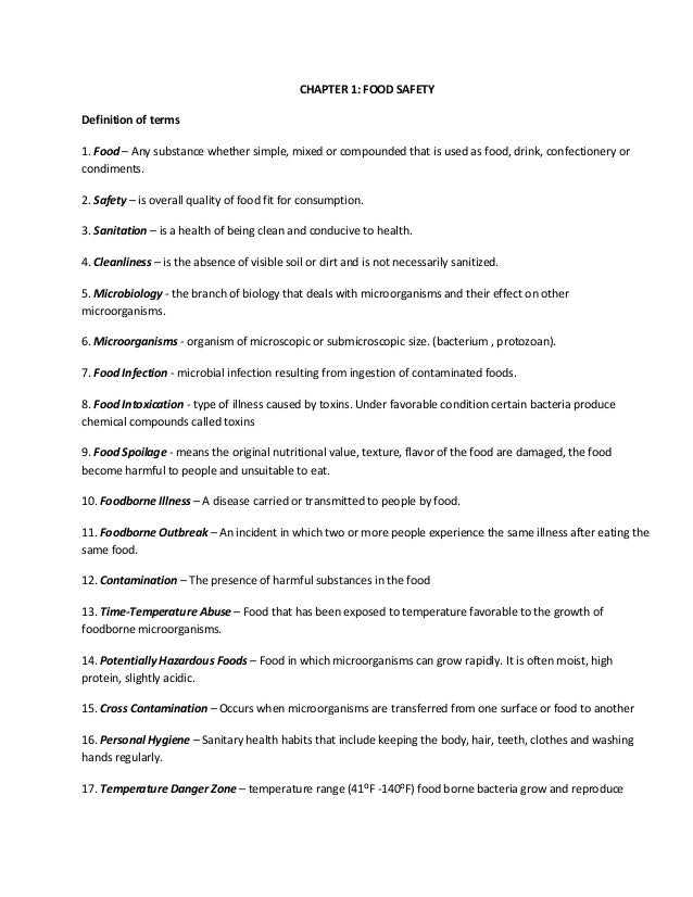 Principles Of Food Sanitation