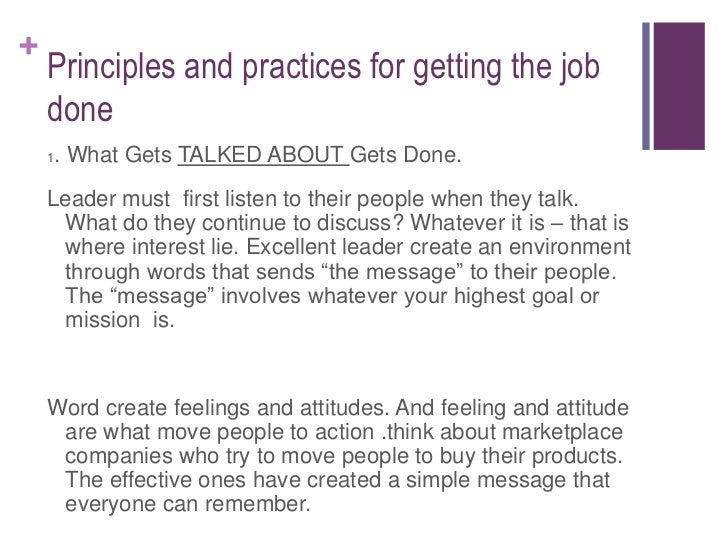 Principles Of Getting Job Done