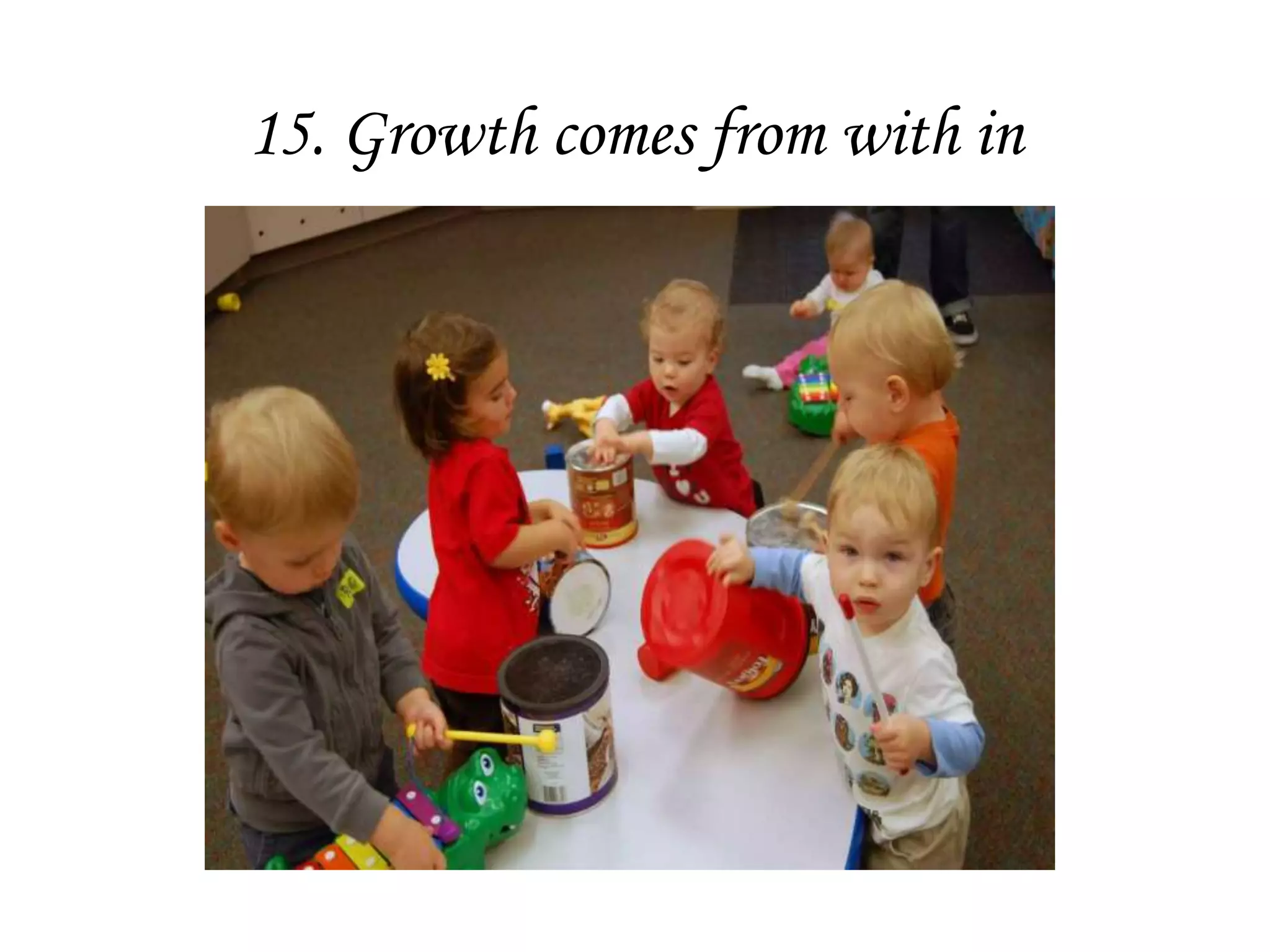 15. Growth comes from with in
 