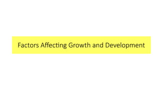 Principles of Growth and Development & Factors affecting growth and ...