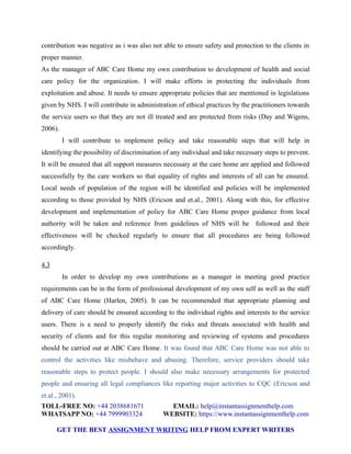 Principles of Health and Social Care Sample Assignment | PDF