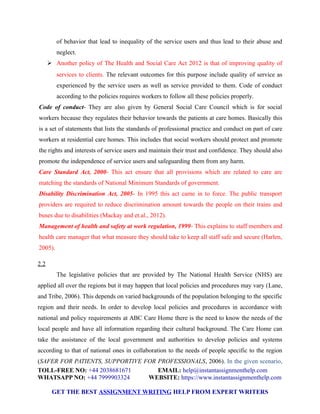 Principles of Health and Social Care Sample Assignment | PDF