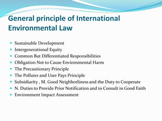 Status of Emerging Environmental
Principles
 The current interest in the principles of international
environmental law st...