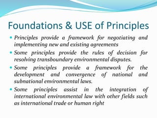 General principles of International
law
 State Sovereignty
 State Sovereignty over Natural resources
 Common Heritage o...
