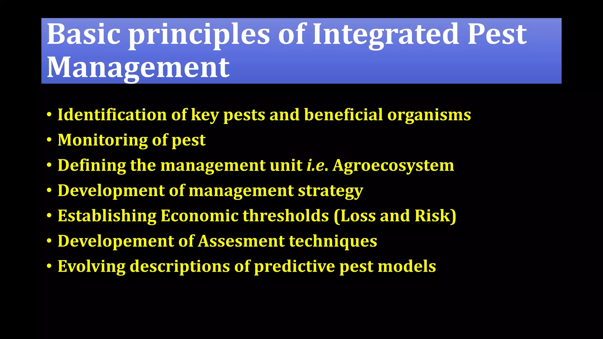 Principles of insect pest management | PPTX