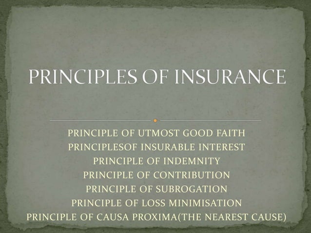 Principles of insurance | PPTX