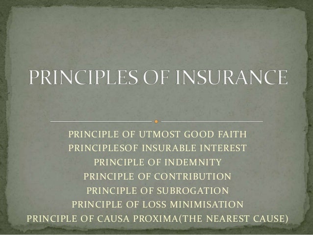 Principles of insurance