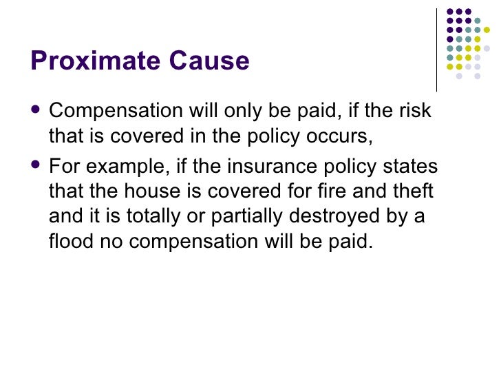 what is the principle of proximate cause in insurance