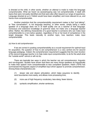 Language Comprehensibility Examples Principles of language acquisition | PDF