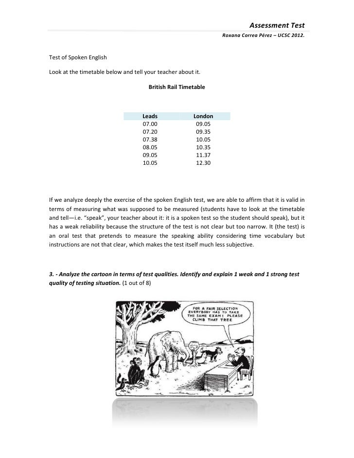 Language Assessment Test Sample