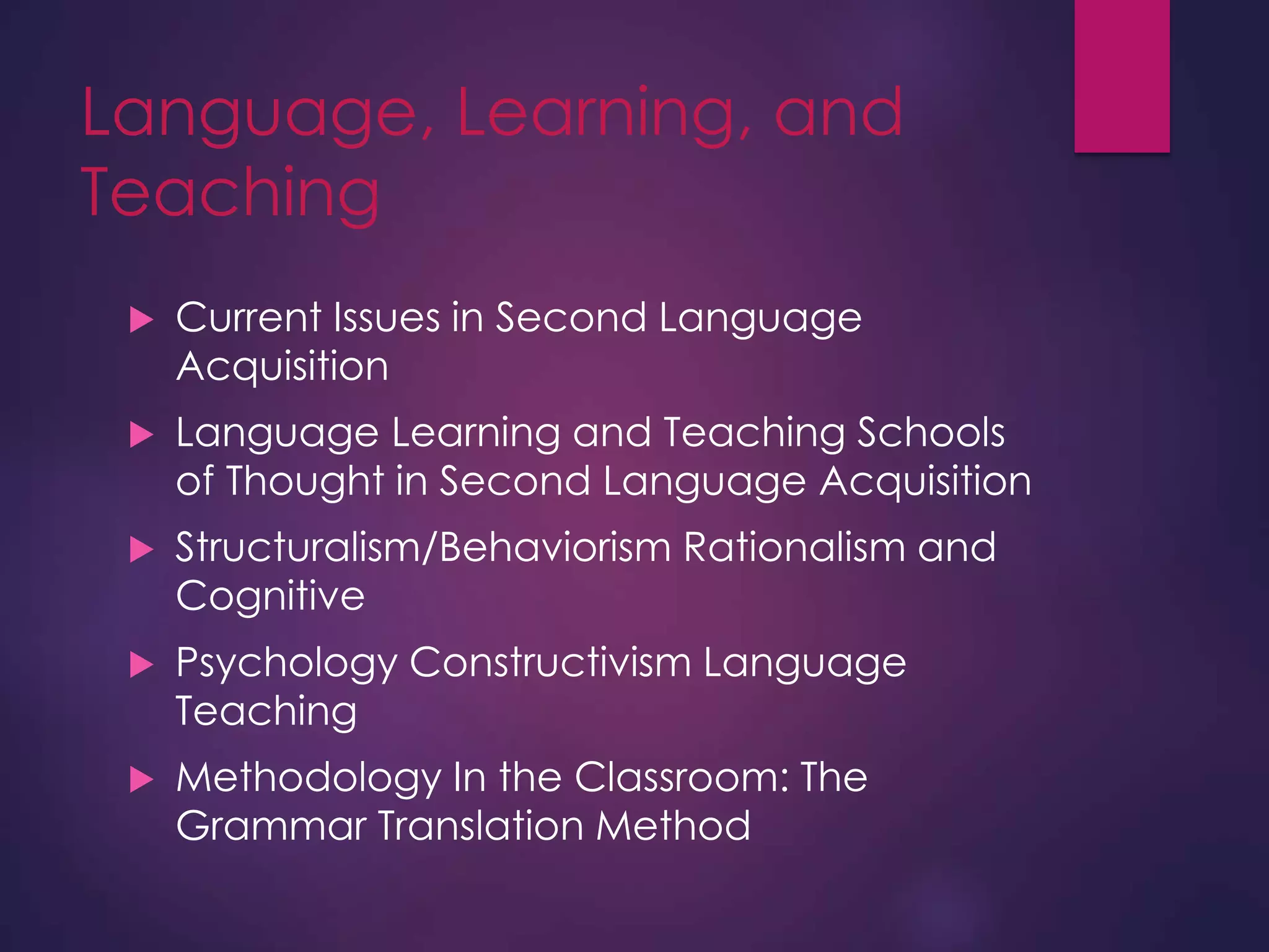 Principles of language learning and teaching | PPTX
