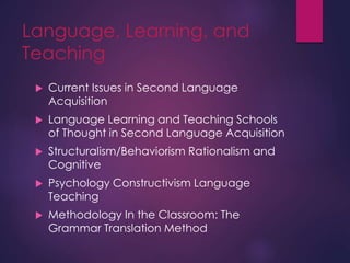 Principles of language learning and teaching | PPTX