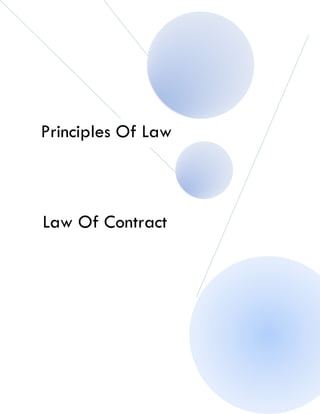 Principles Of Law 
Law Of Contract 
 