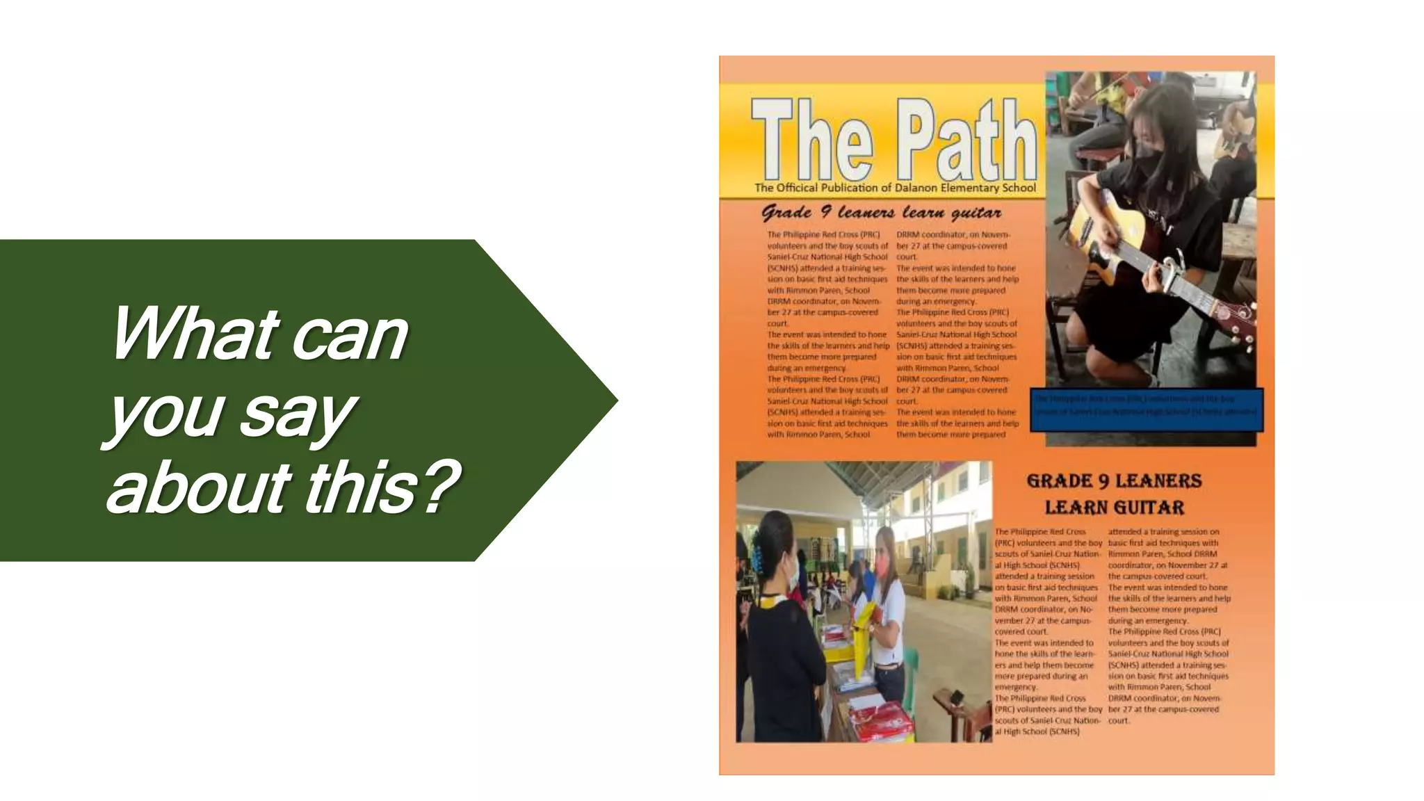 What can
you say
about this?